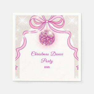 Pink Disco Sparkle Girls’ Christmas Party  Napkin