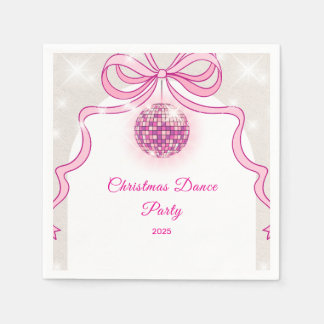 Pink Disco Sparkle Girls’ Christmas Party Napkin