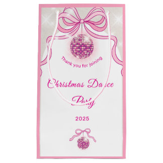 Pink Disco Sparkle Girls’ Christmas Party Small Gift Bag