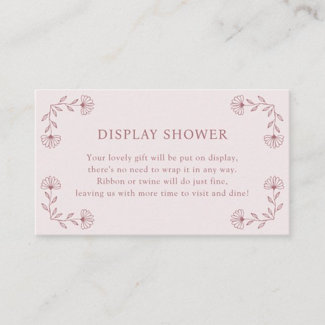 Pink Display Shower Card (Front)