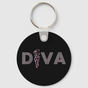 Pink Diva Key Ring