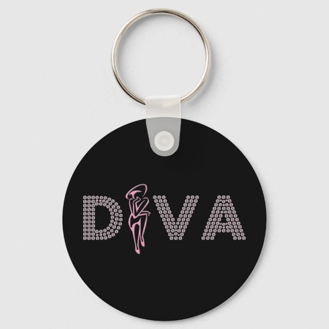 Pink Diva Key Ring (Front)