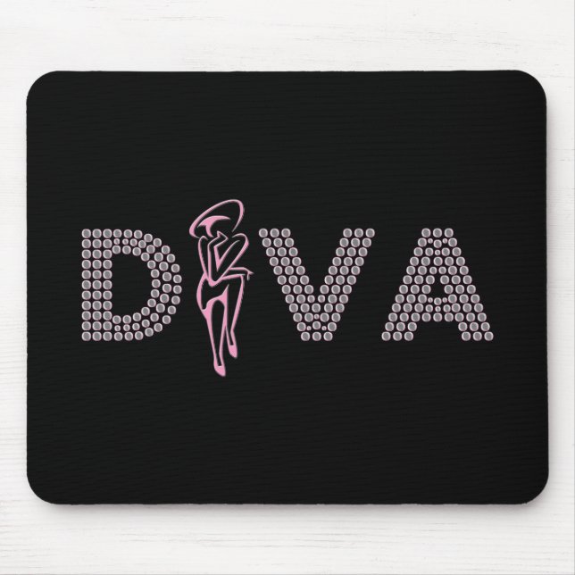 Pink Diva Mouse Mat (Front)