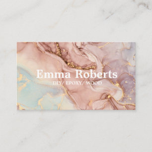 PINK DIY EPOXY WOOD Business card