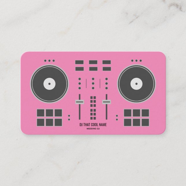 Pink DJ Controller Business Card (Front)