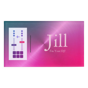 Pink DJ Name Tag