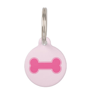 Pink Dog Bone And Pet's Information Pet Tag
