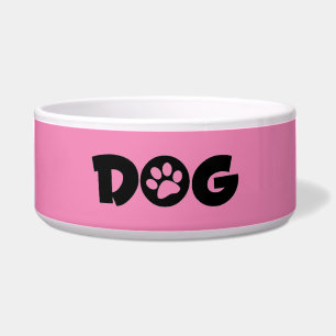Pink Dog Ceramic Pet Bowl