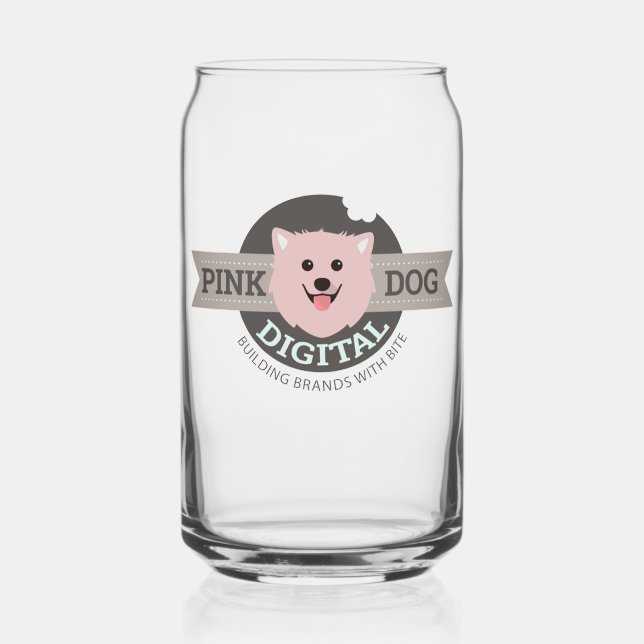Pink Dog Digital Can Glass (Front)