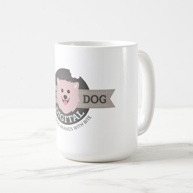 Pink Dog Digital Large Coffee Mug (Front Right)