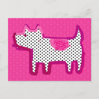 'pink dog' digital painting Postcard