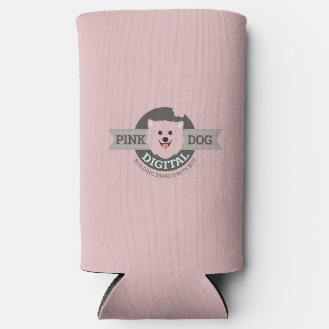 Pink Dog Digital Slim Can Cooler (Front)