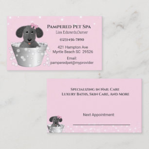 Pink Dog Grooming Dog Spa Appointment Card