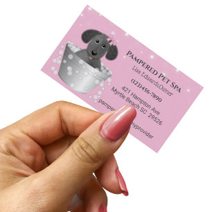 Pink Dog Grooming Dog Spa Appointment Card