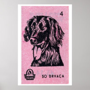 Pink dog - Matchbox Print - Aesthetic Wall Art
