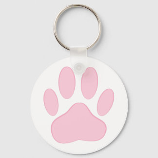 Pink Dog Pawprint Key Ring