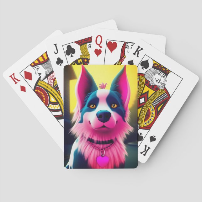 Pink Dog Playing Cards (Back)