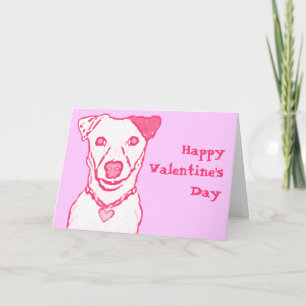 Pink Dog Valentine's Card