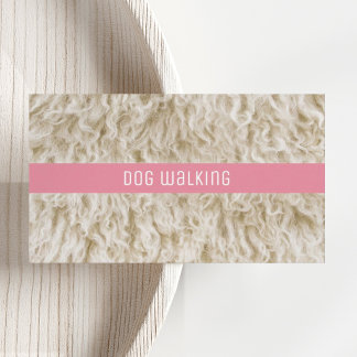 Pink Dog Walker Pet Business Cards Photo Modern