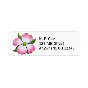 Pink Dogwood Blossom Label