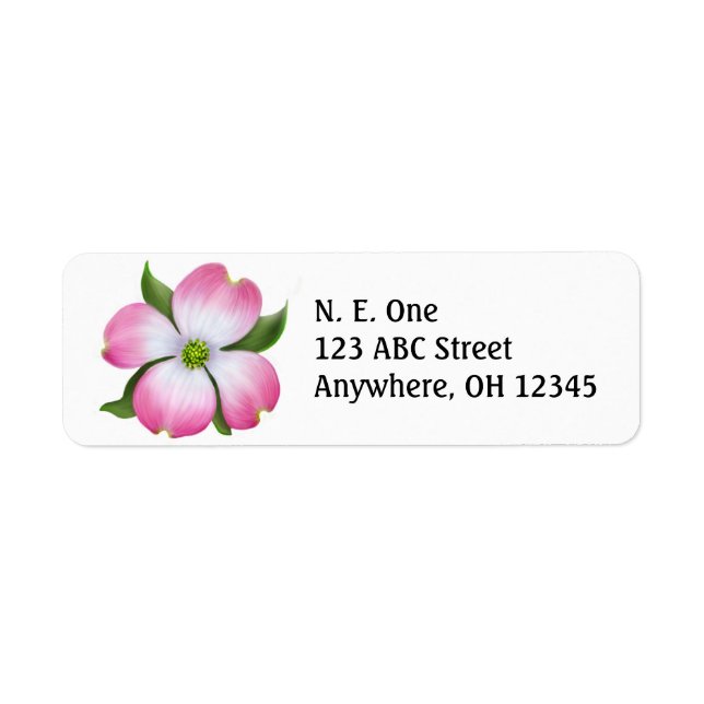 Pink Dogwood Blossom Label (Front)