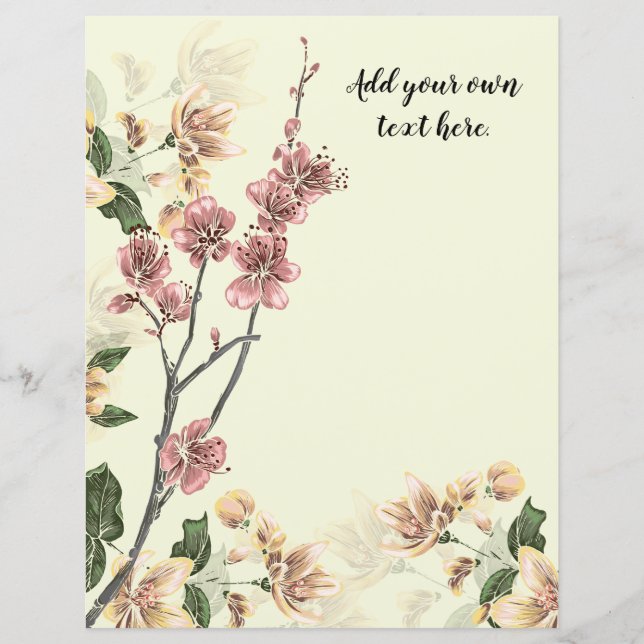 Pink Dogwood Blossoms Journal Scrapbook Paper (Front)