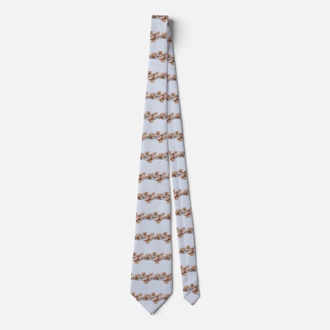Pink Dogwood Branch Tie (Front)