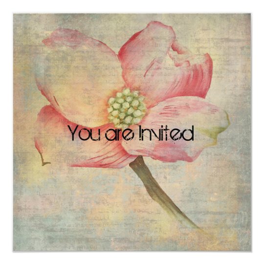Pink Dogwood Flower Baby Shower Card
