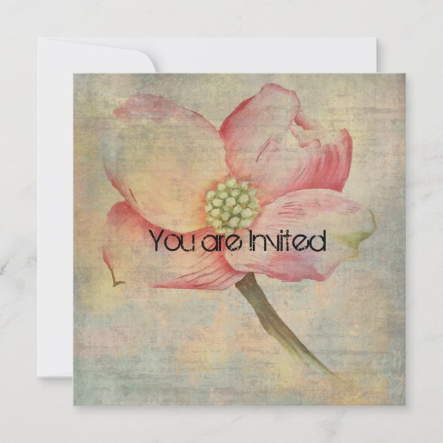 Pink Dogwood Flower Baby Shower Invitation (Front)