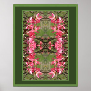 Pink Dogwood Flower Blossoms Painting Abstract Poster