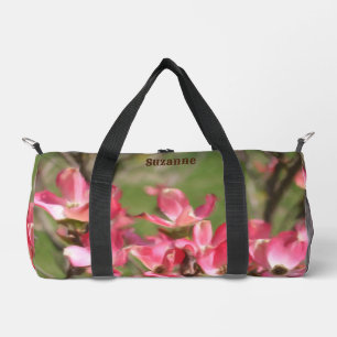 Pink Dogwood Flower Blossoms Painting Duffle Bag