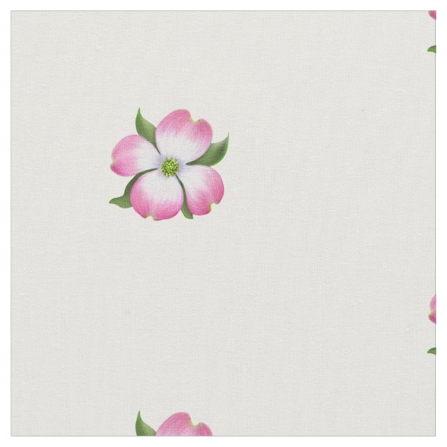 Pink Dogwood Flower Bract Fabric (Close Up)