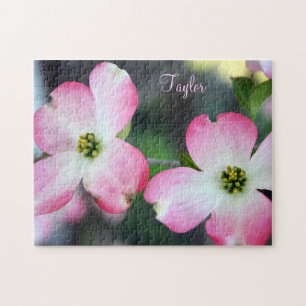Pink Dogwood Flower Personalised Gift Puzzle