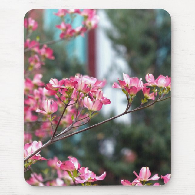 Pink Dogwood Mouse Mat (Front)