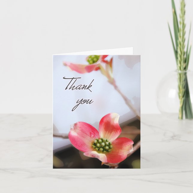 Pink Dogwood Thank You Card (Front)