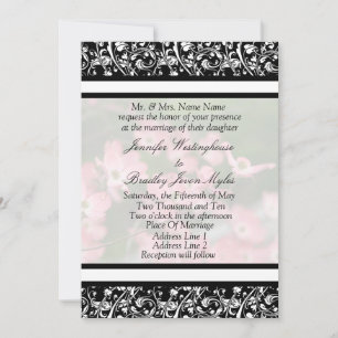 Pink Dogwood Wedding Stationary Invitations