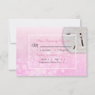 Pink Dollar Oceanic Wedding RSVP card