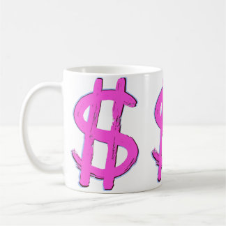 Pink Dollar Sign Coffee Mug