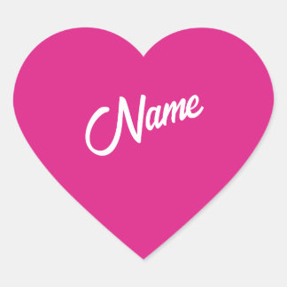Pink Dollhouse Custom Name Heart Sticker