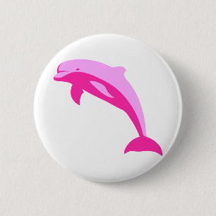 Pink Dolphin 6 Cm Round Badge