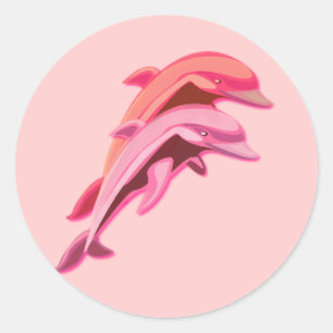 Pink Dolphin Design Sticker