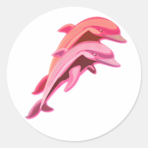 Pink Dolphin Design Sticker