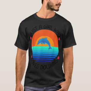 Pink Dolphin Just A Girl Who Loves Dolphins Youth T-Shirt