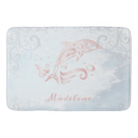 Pink Dolphin Personalised Bath Mat
