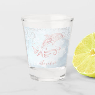 Pink Dolphin Personalised Shot Glass
