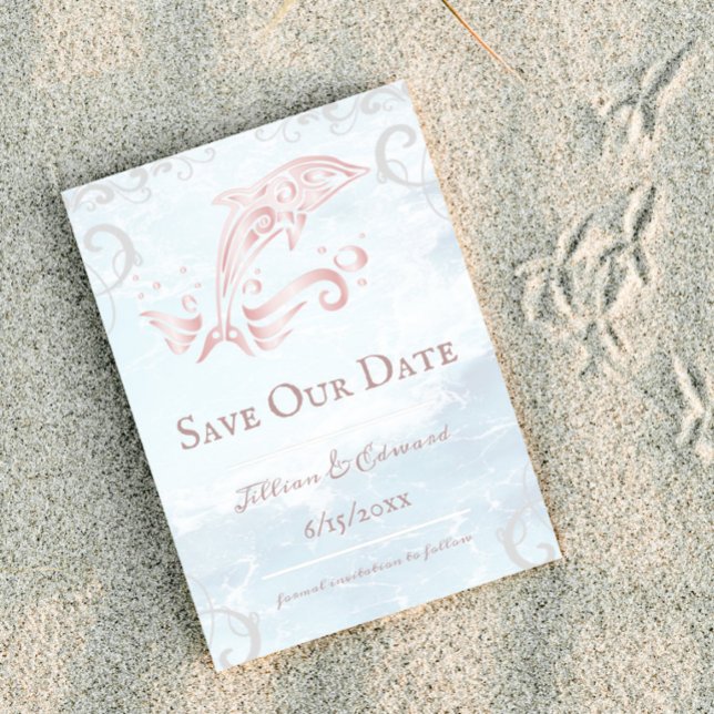 Pink Dolphin Save The Date Announcement (Pink Dolphin Save the Date)