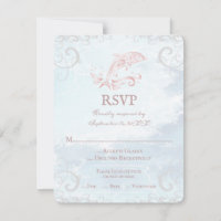 Pink Dolphin Wedding RSVP Card