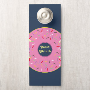 Pink Donut Do Not Disturb Please Knock Door Hanger