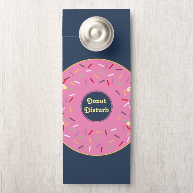 Pink Donut Do Not Disturb Please Knock Door Hanger (On Knob)