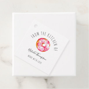 Pink Donut From the Kitchen of Baking Homemade Favour Tags